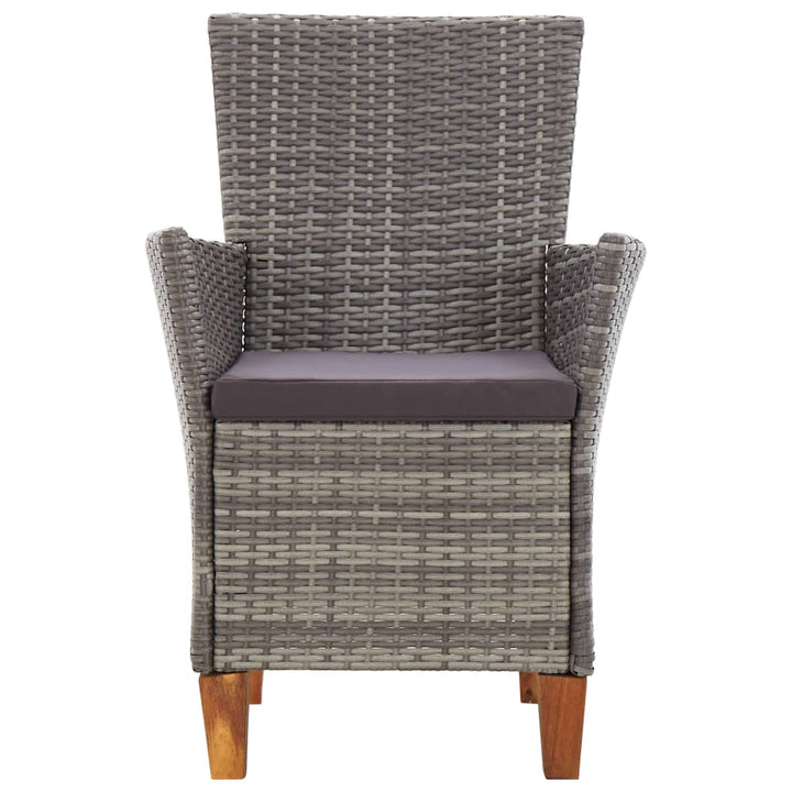 havestole 2 stk. med hynder polyrattan grå