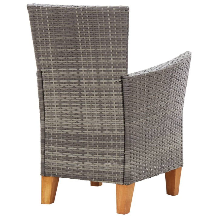 havestole 2 stk. med hynder polyrattan grå