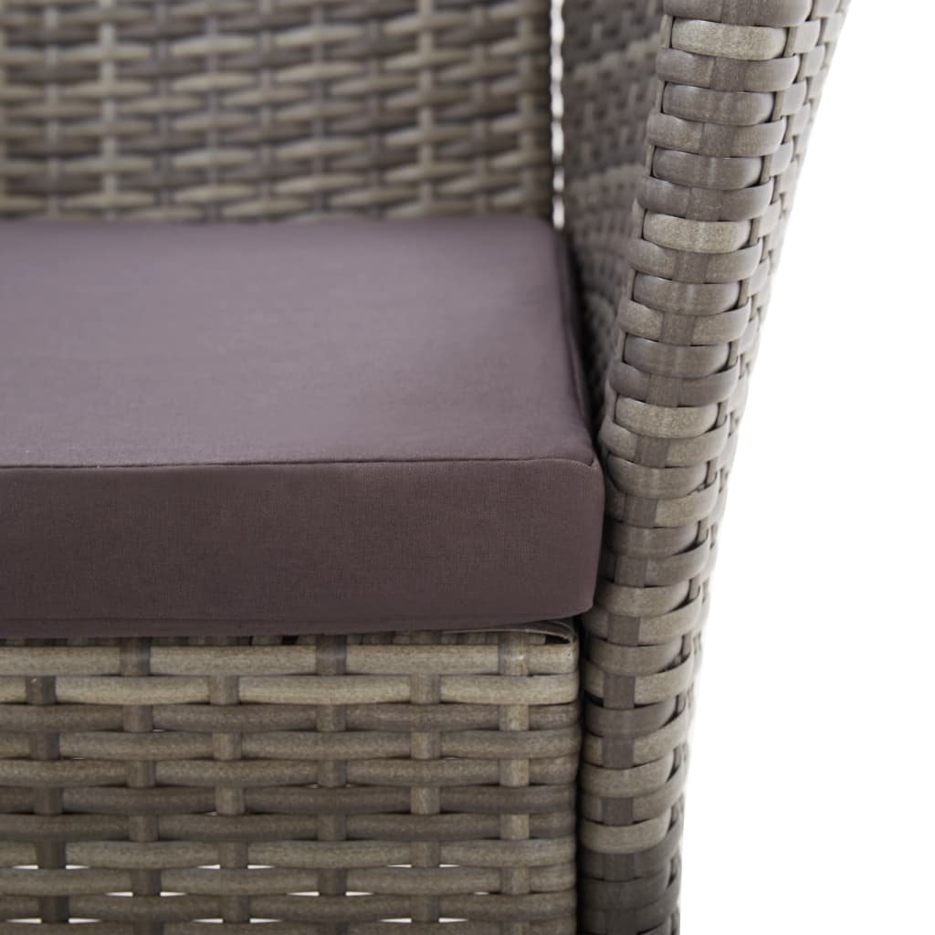 havestole 2 stk. med hynder polyrattan grå
