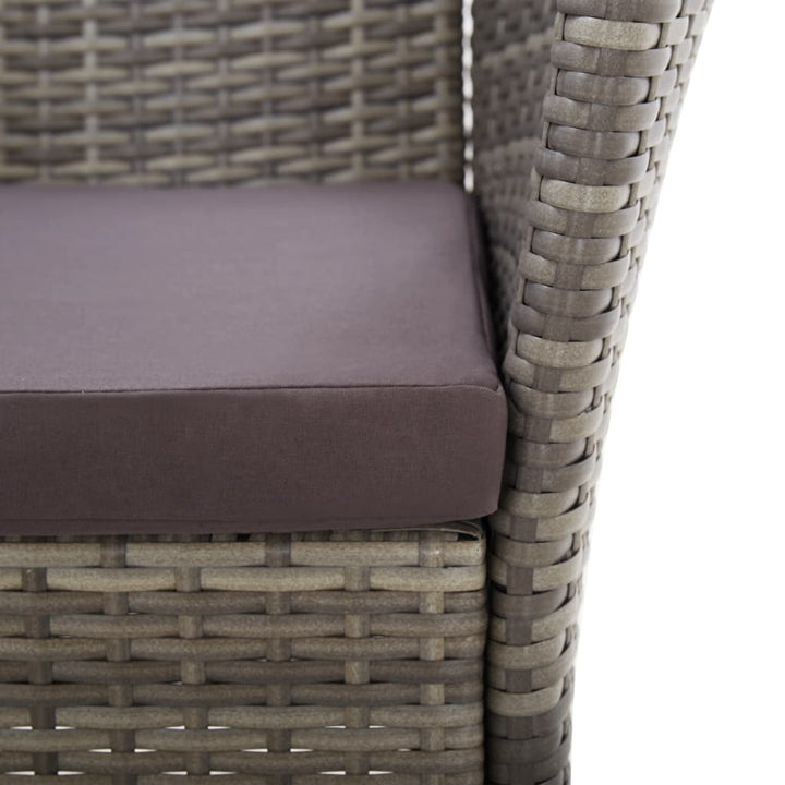 havestole 2 stk. med hynder polyrattan grå