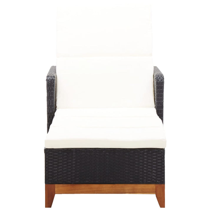 liggestol polyrattan og massivt akacietræ sort