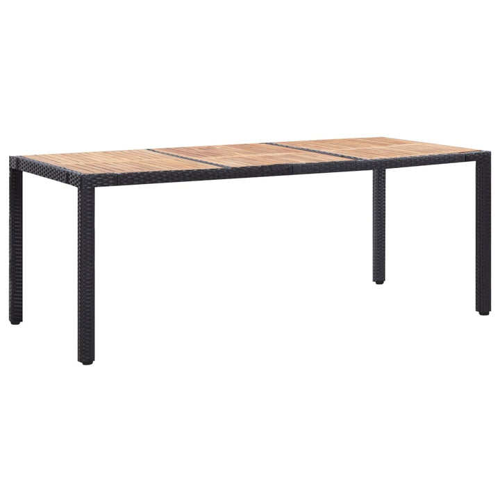 udendørs spisebordssæt 9 dele med hynder polyrattan sort