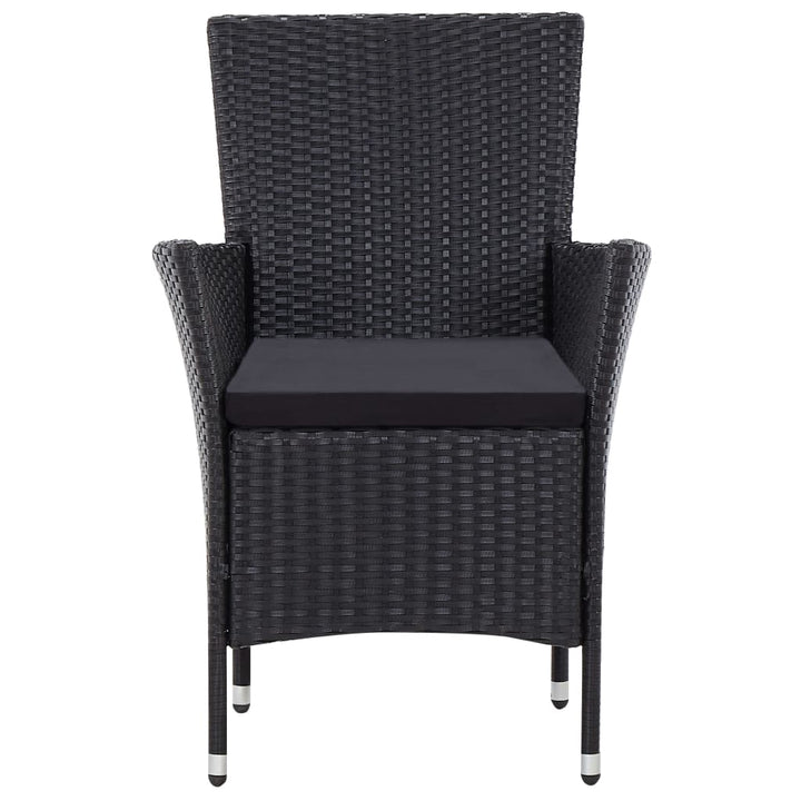 udendørs spisebordssæt 9 dele med hynder polyrattan sort