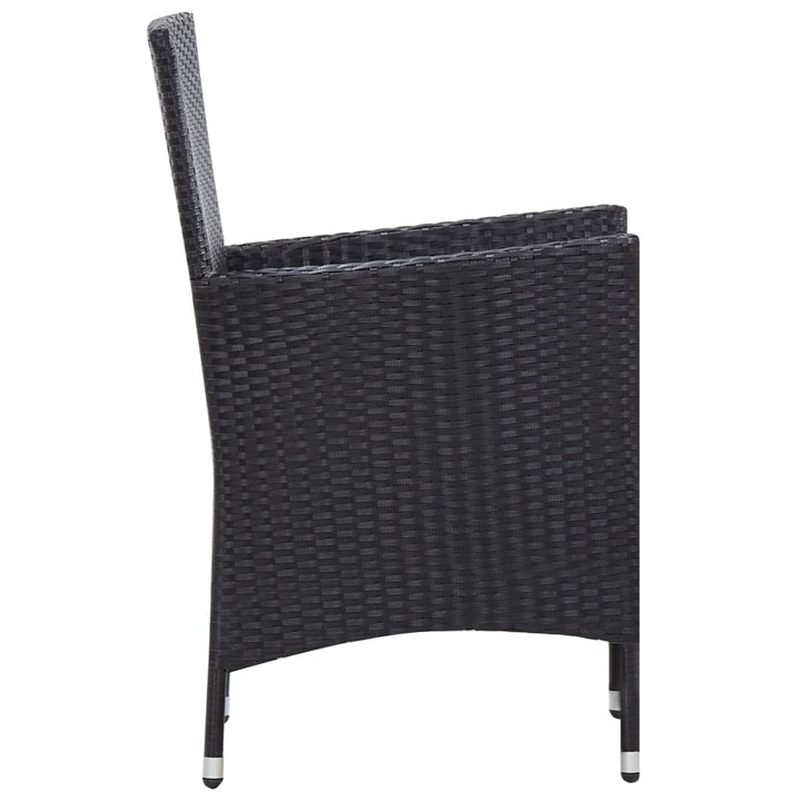 udendørs spisebordssæt 9 dele med hynder polyrattan sort