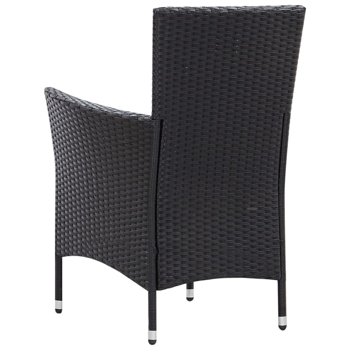 udendørs spisebordssæt 9 dele med hynder polyrattan sort