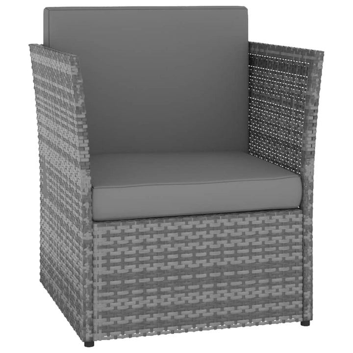 havestol med fodskammel polyrattan antracitgrå