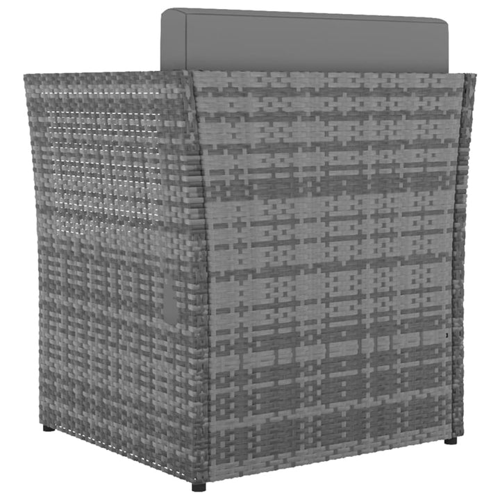 havestol med fodskammel polyrattan antracitgrå