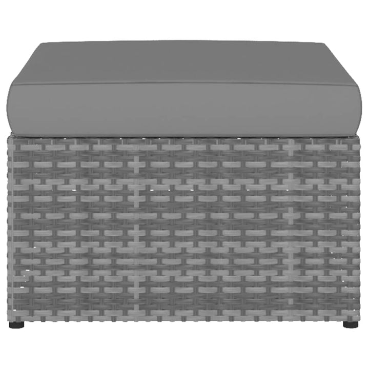 havestol med fodskammel polyrattan antracitgrå