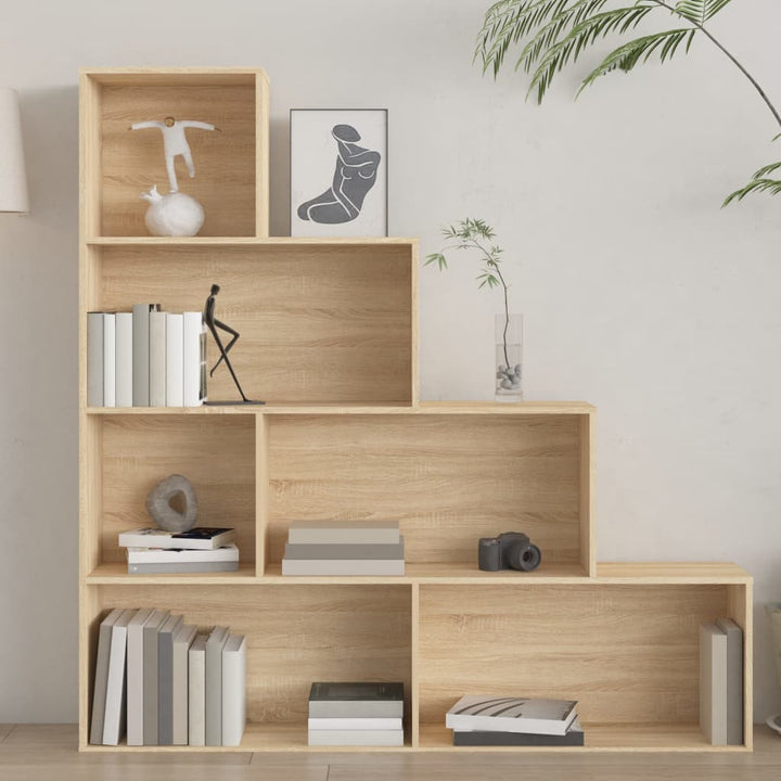 bogreol/rumdeler 155x24x160 cm konstrueret træ sonoma-eg