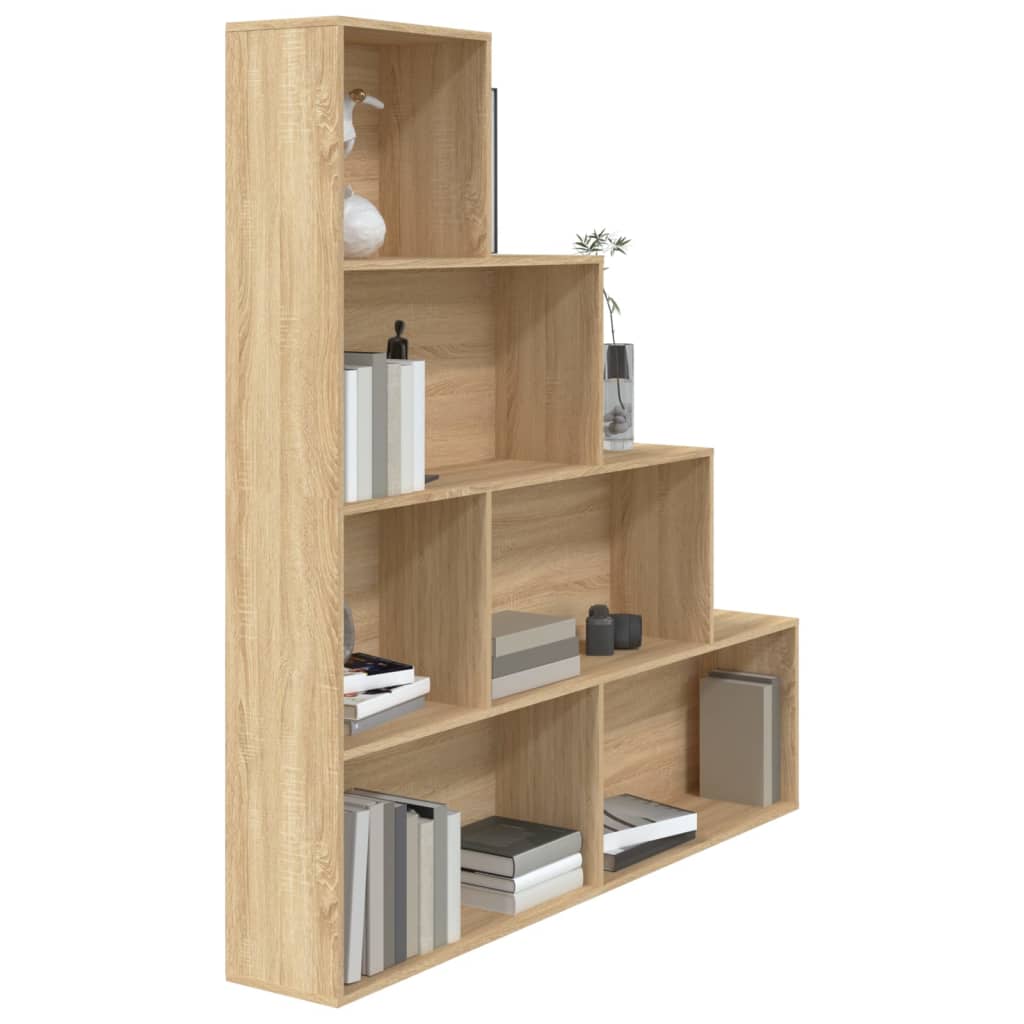 bogreol/rumdeler 155x24x160 cm konstrueret træ sonoma-eg