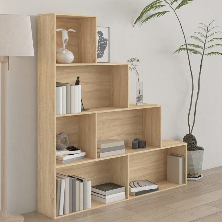 bogreol/rumdeler 155x24x160 cm konstrueret træ sonoma-eg