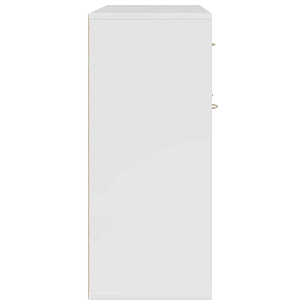 skænk 88x30x70 cm konstrueret træ hvid højglans