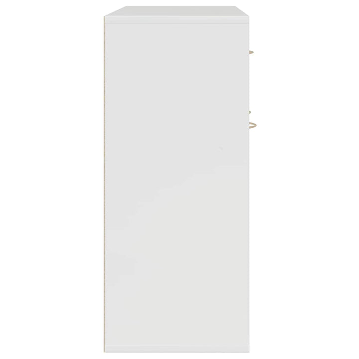 skænk 88x30x70 cm konstrueret træ hvid højglans