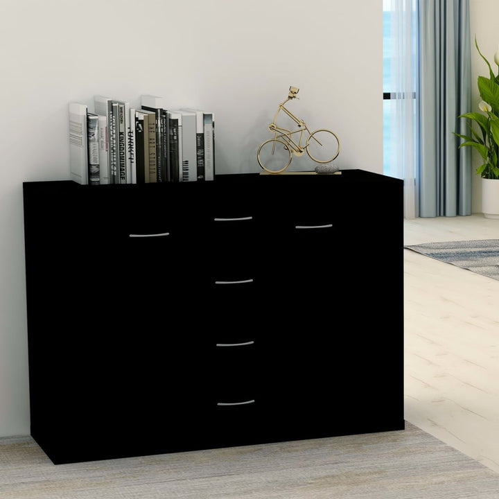 skænk 88x30x65 cm konstrueret træ sort