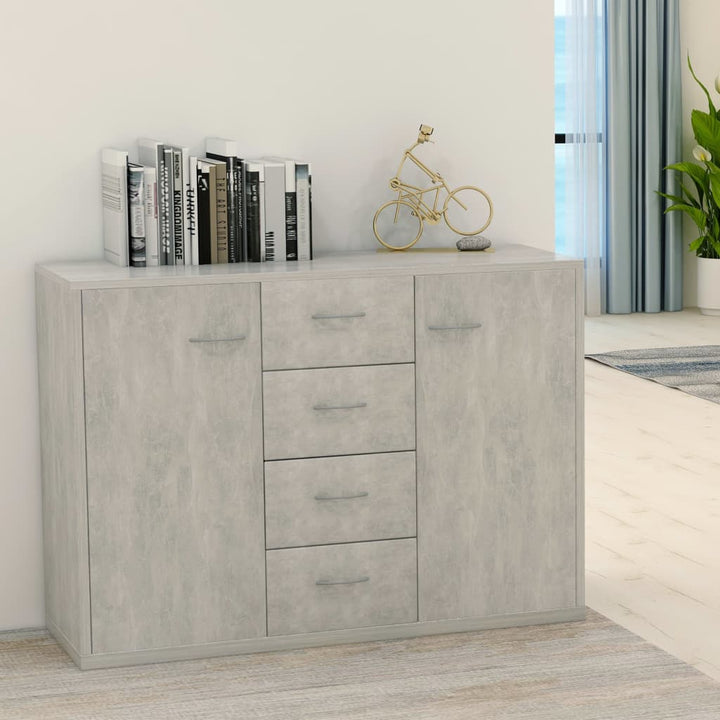 skænk 88x30x65 cm konstrueret træ betongrå
