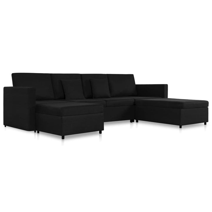4-personers sovesofa med udtræk stof sort