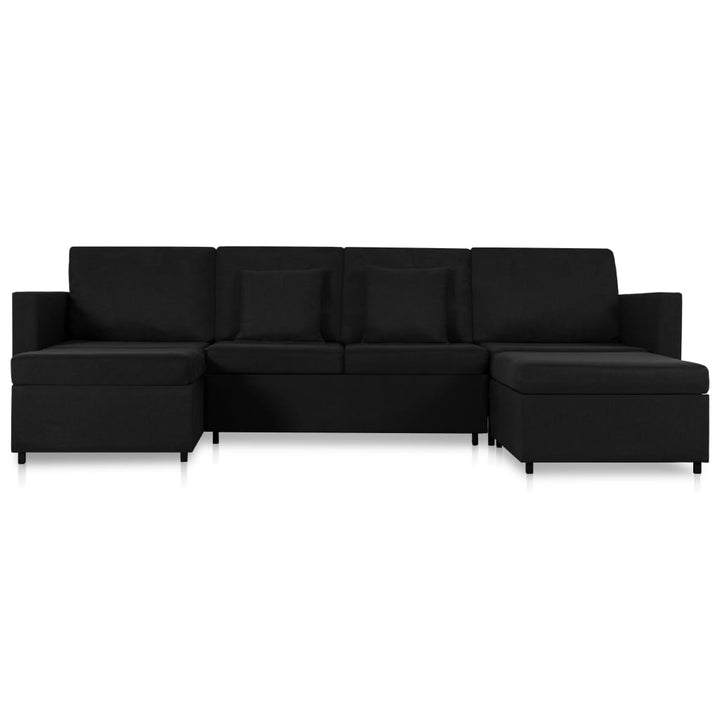 4-personers sovesofa med udtræk stof sort