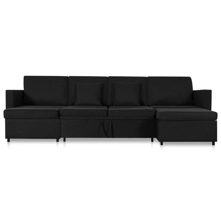 4-personers sovesofa med udtræk stof sort