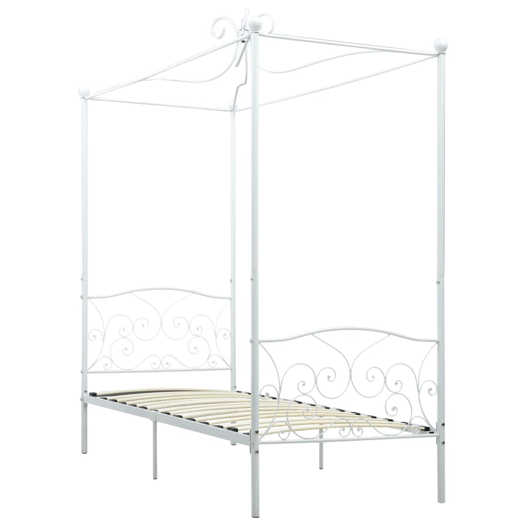 sengestel til himmelseng 100 x 200 cm metal hvid
