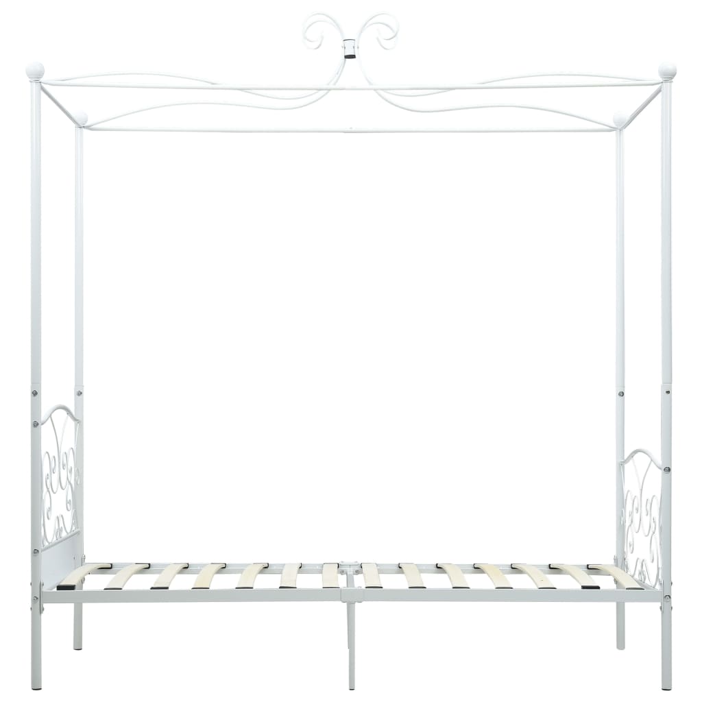 sengestel til himmelseng 100 x 200 cm metal hvid