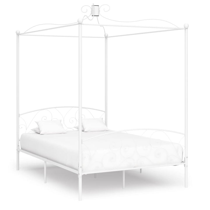sengestel til himmelseng 140 x 200 cm metal hvid