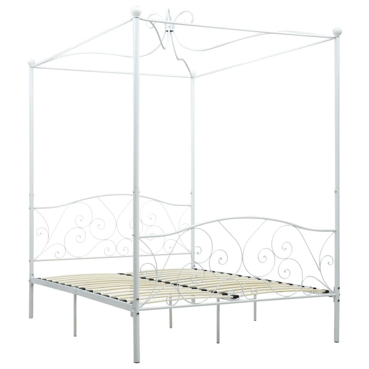 sengestel til himmelseng 140 x 200 cm metal hvid