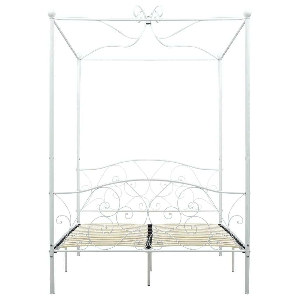 sengestel til himmelseng 140 x 200 cm metal hvid