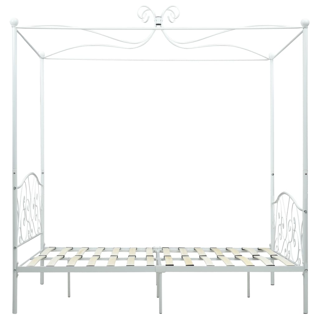 sengestel til himmelseng 140 x 200 cm metal hvid