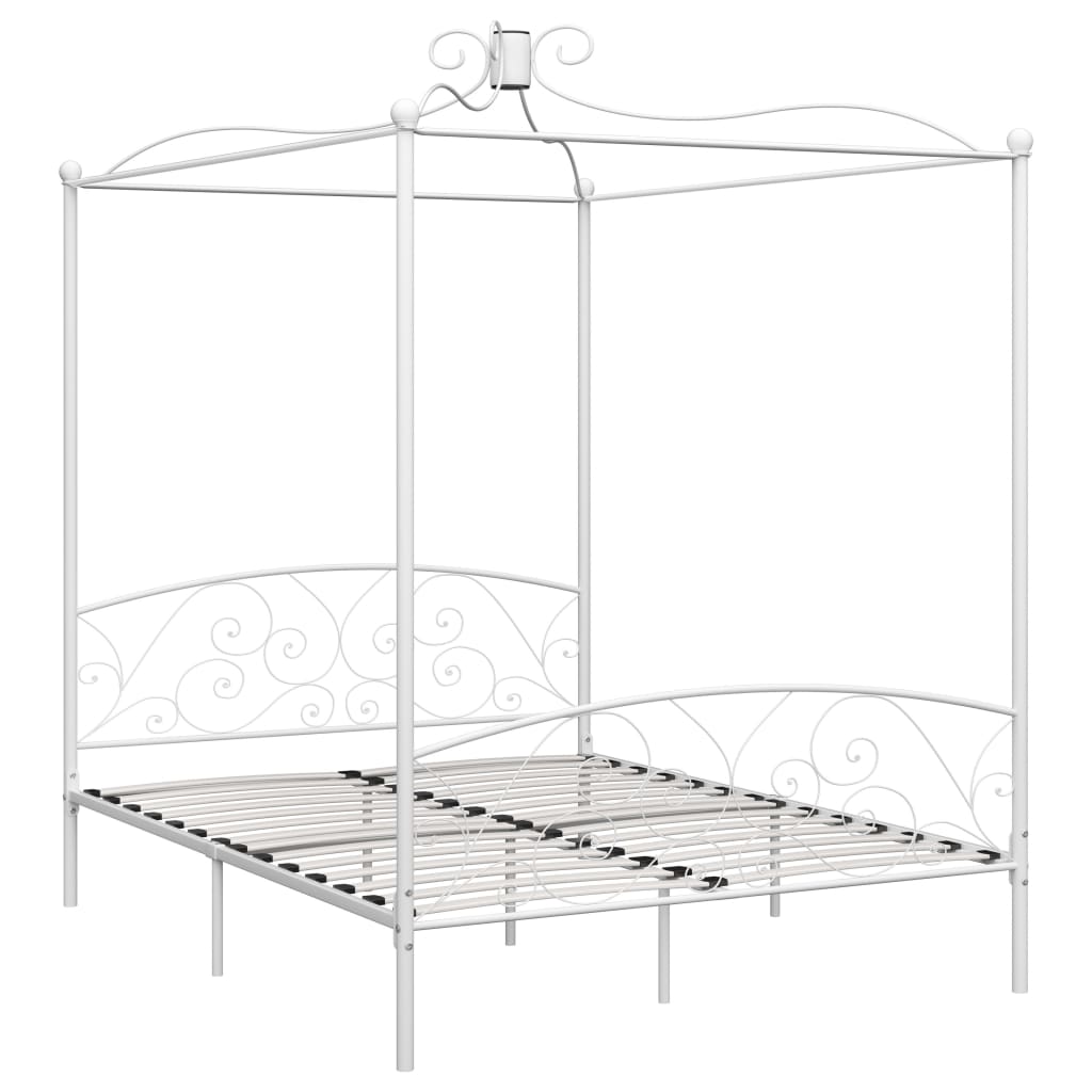 sengestel til himmelseng 160 x 200 cm metal hvid