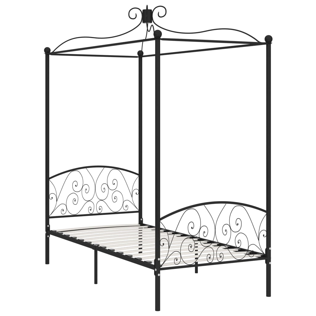 sengestel til himmelseng 90 x 200 cm metal sort