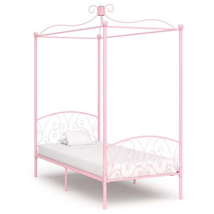 sengestel til himmelseng 100 x 200 cm metal pink