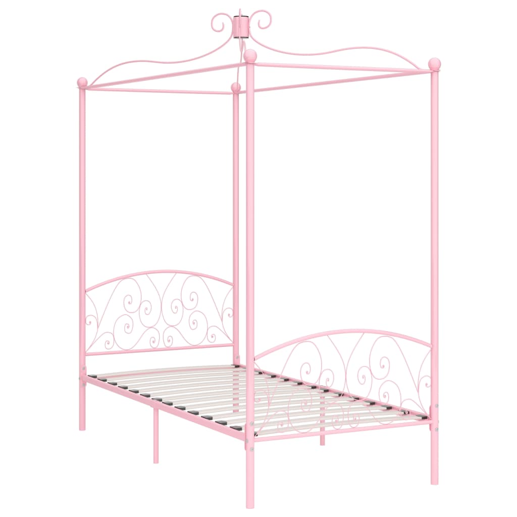 sengestel til himmelseng 100 x 200 cm metal pink