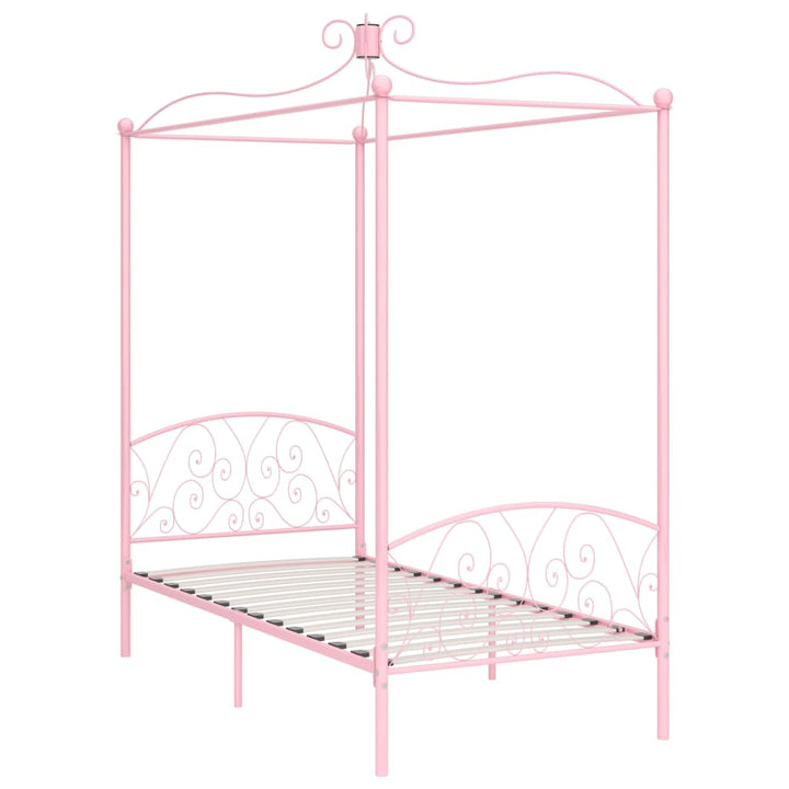 sengestel til himmelseng 100 x 200 cm metal pink