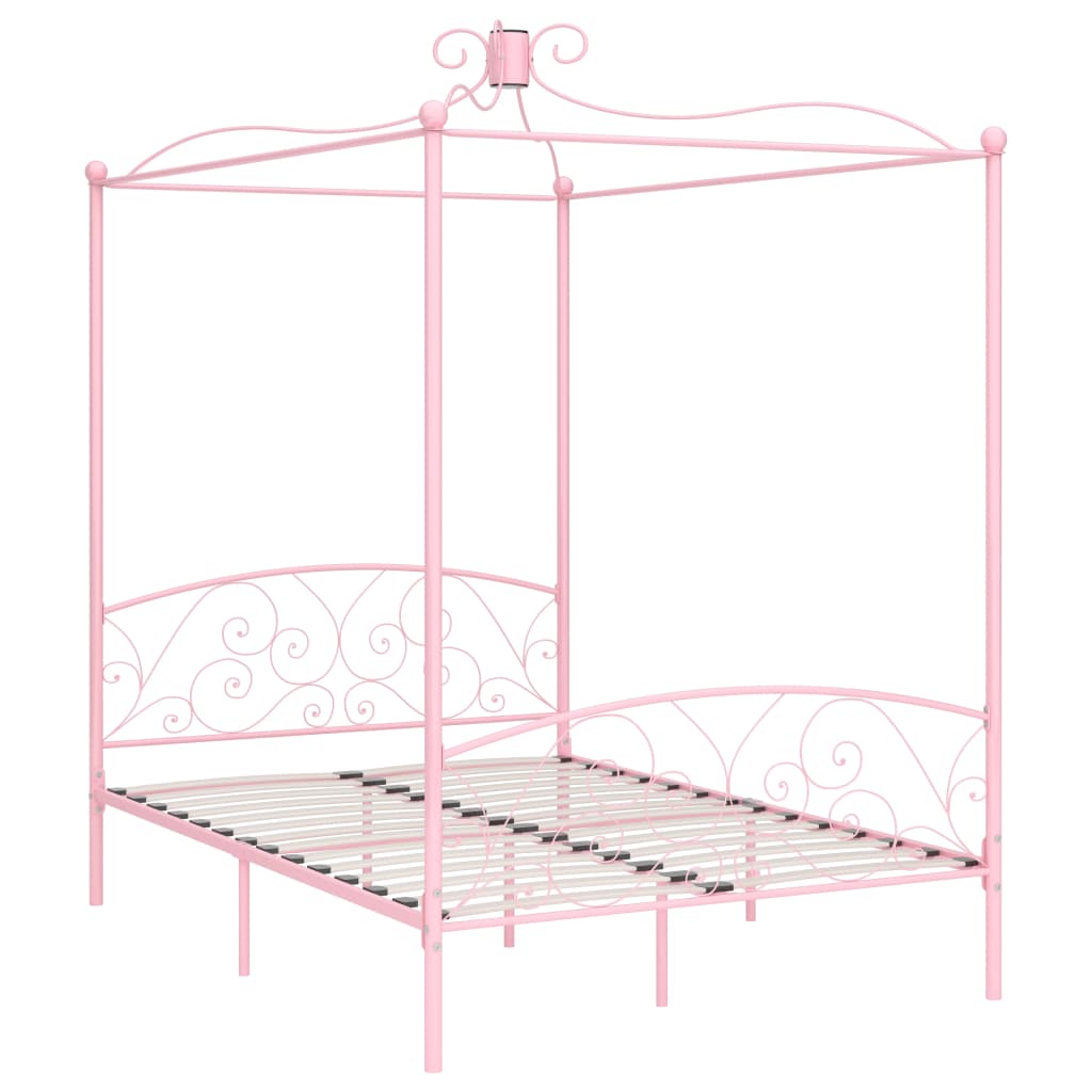 sengestel til himmelseng 140 x 200 cm metal pink