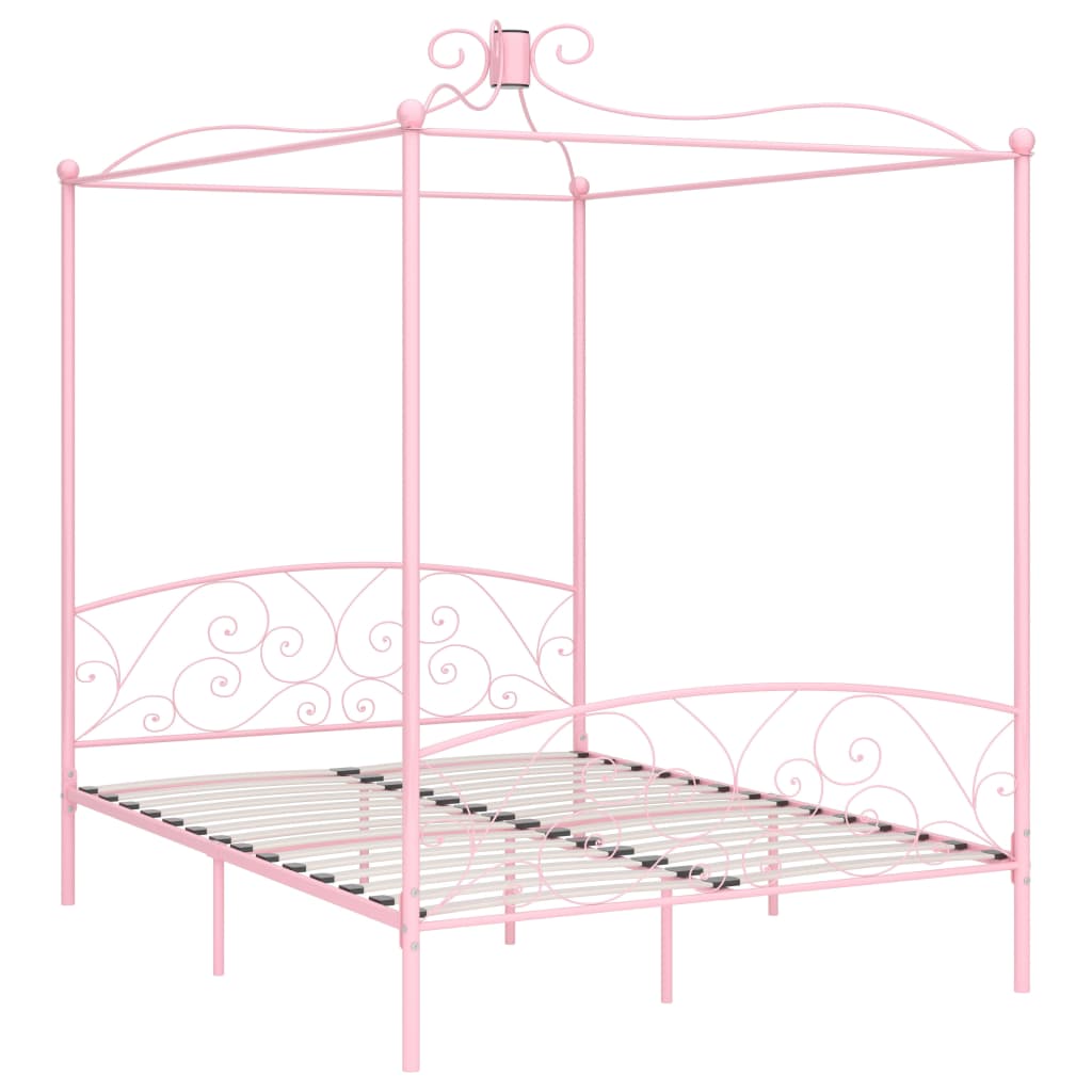 sengestel til himmelseng 160 x 200 cm metal pink