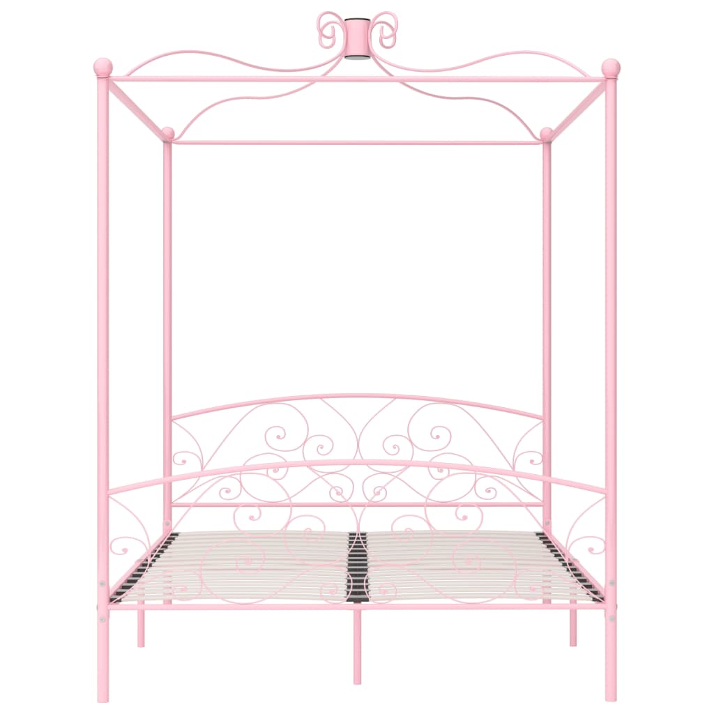 sengestel til himmelseng 160 x 200 cm metal pink