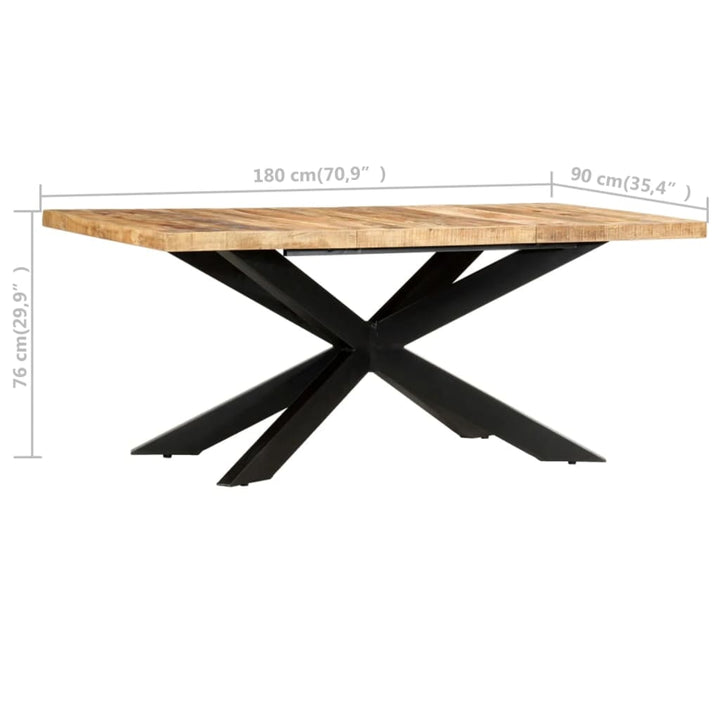 spisebord 180 x 90 x 76 cm massivt ru mangotræ