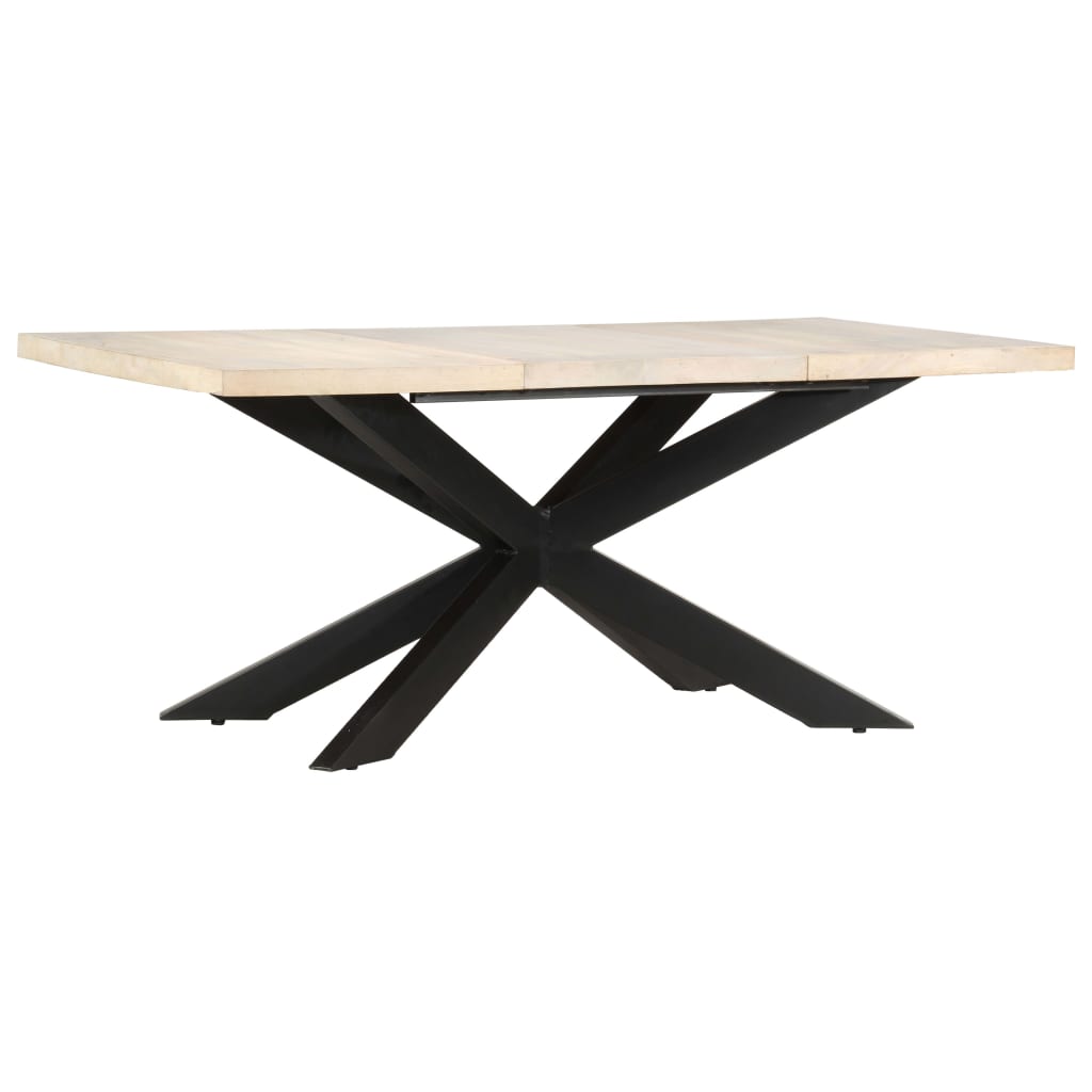 spisebord 180 x 90 x 76 cm massivt afbleget mangotræ