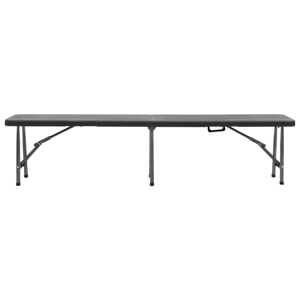 foldbare havebænke 2 stk. 180 cm HDPE sort