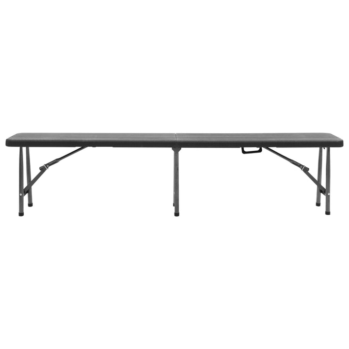 foldbare havebænke 2 stk. 180 cm HDPE sort