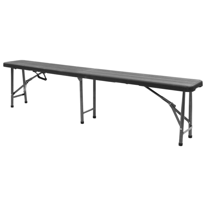 foldbare havebænke 2 stk. 180 cm HDPE sort