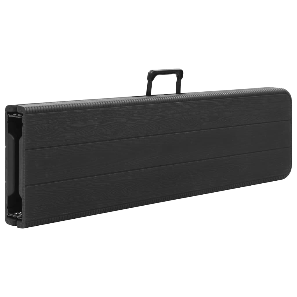 foldbare havebænke 2 stk. 180 cm HDPE sort