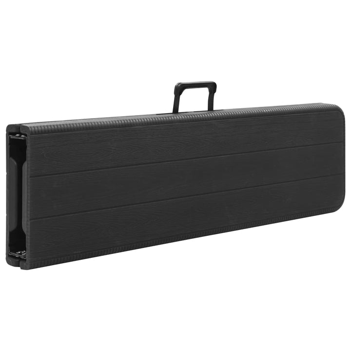 foldbare havebænke 2 stk. 180 cm HDPE sort