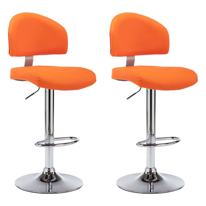 barstole 2 stk. kunstlæder orange