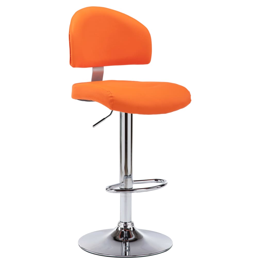 barstole 2 stk. kunstlæder orange