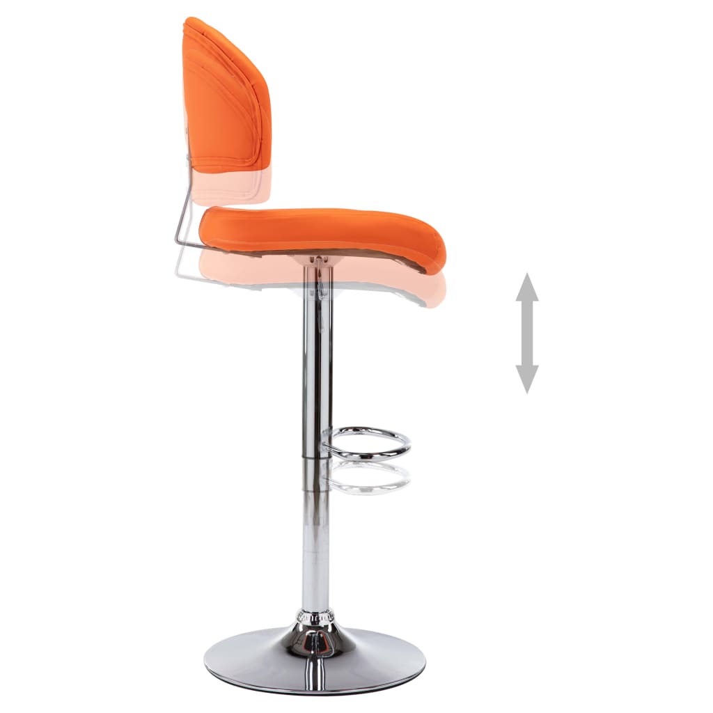 barstole 2 stk. kunstlæder orange