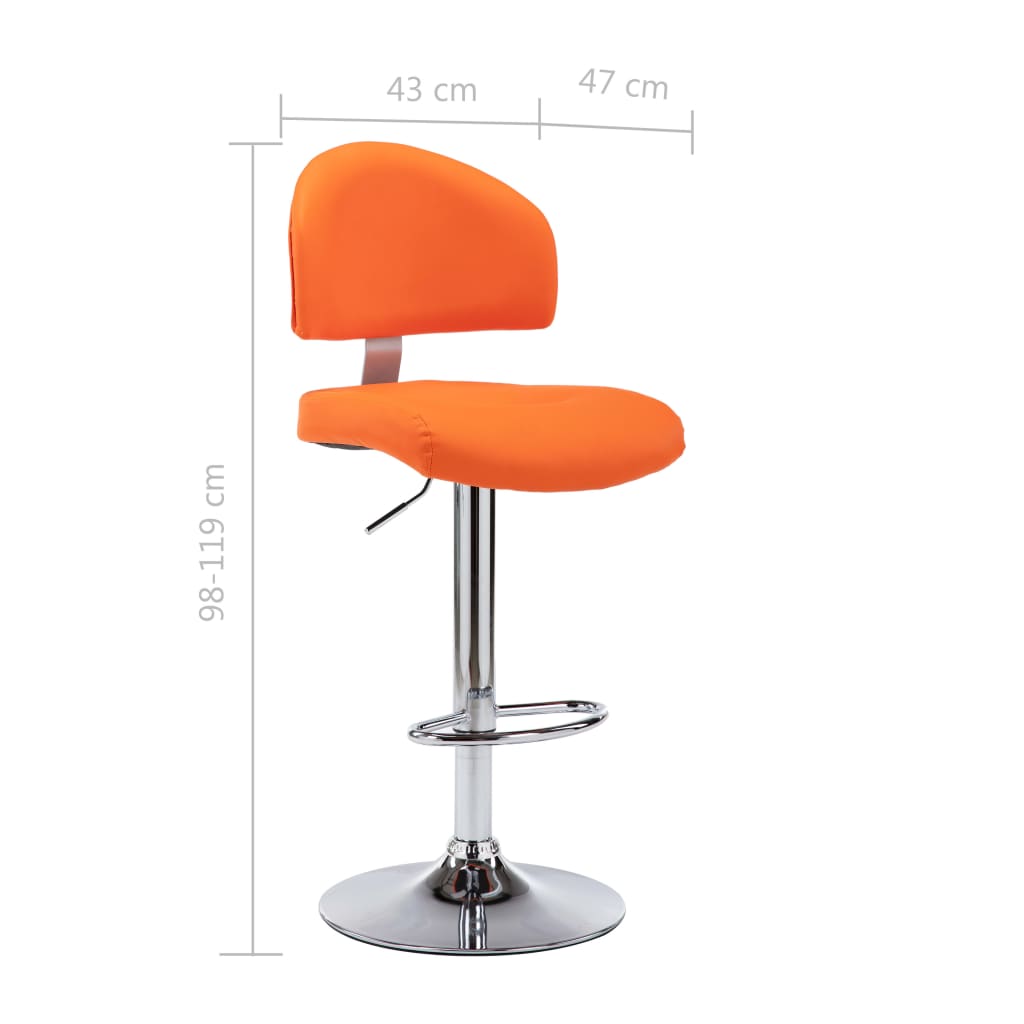 barstole 2 stk. kunstlæder orange
