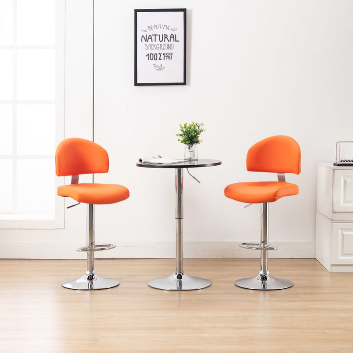 barstole 2 stk. kunstlæder orange