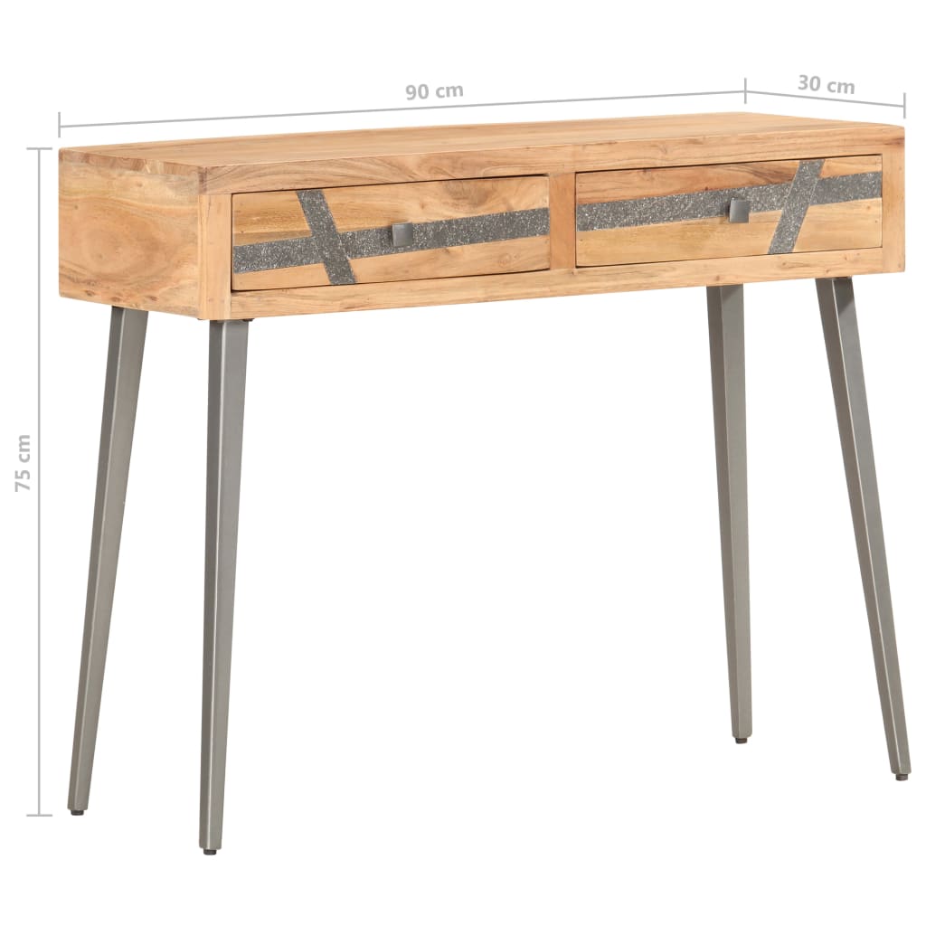 konsolbord 90 x 30 x 75 cm massivt akacietræ