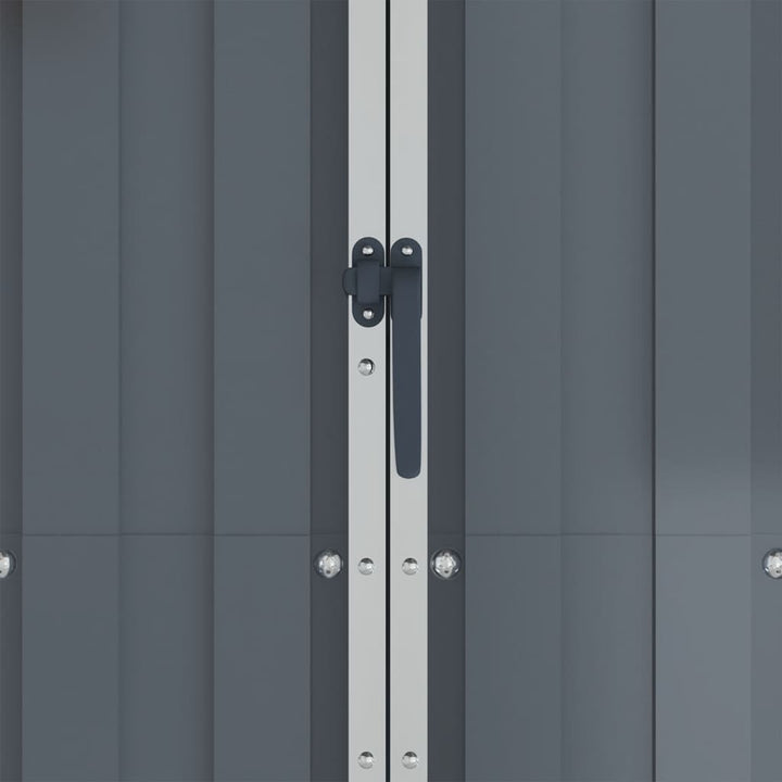 haveskur 116x45x175 cm galvaniseret stål grå